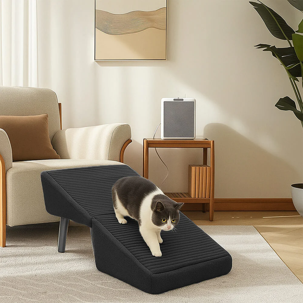 2-in-1 Convertible Wooden Home Step Stool Dog Ramp Stairs - Image 3