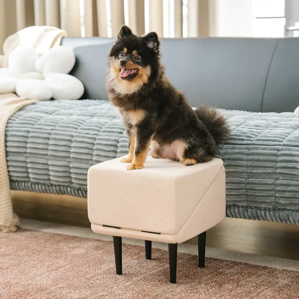 2-in-1 Convertible Wooden Home Step Stool Dog Ramp Stairs - Image 6