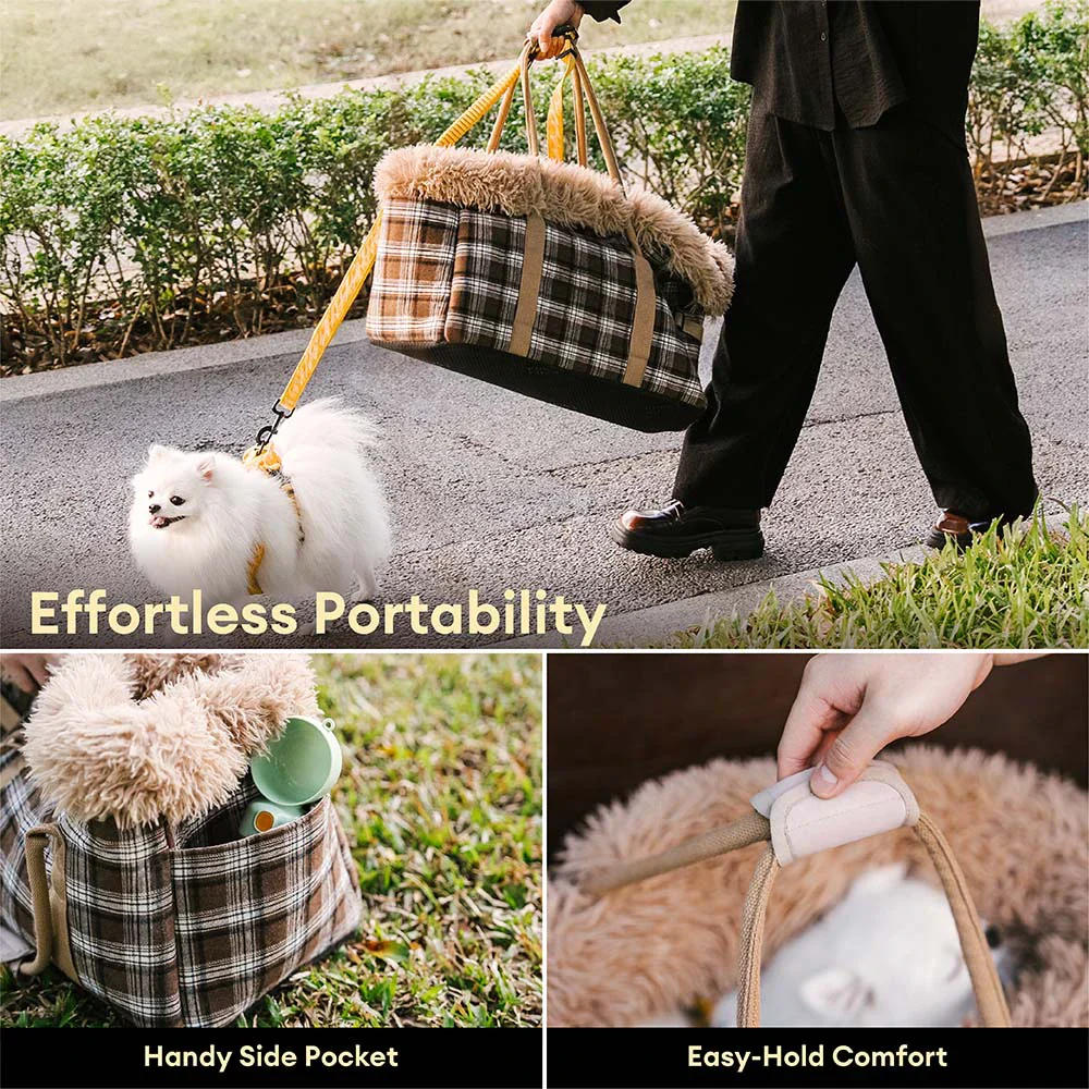 2 in 1 Large All-Season Pet Carrier and Dog Sleeping Bag - Voyager's Plaid - Image 5