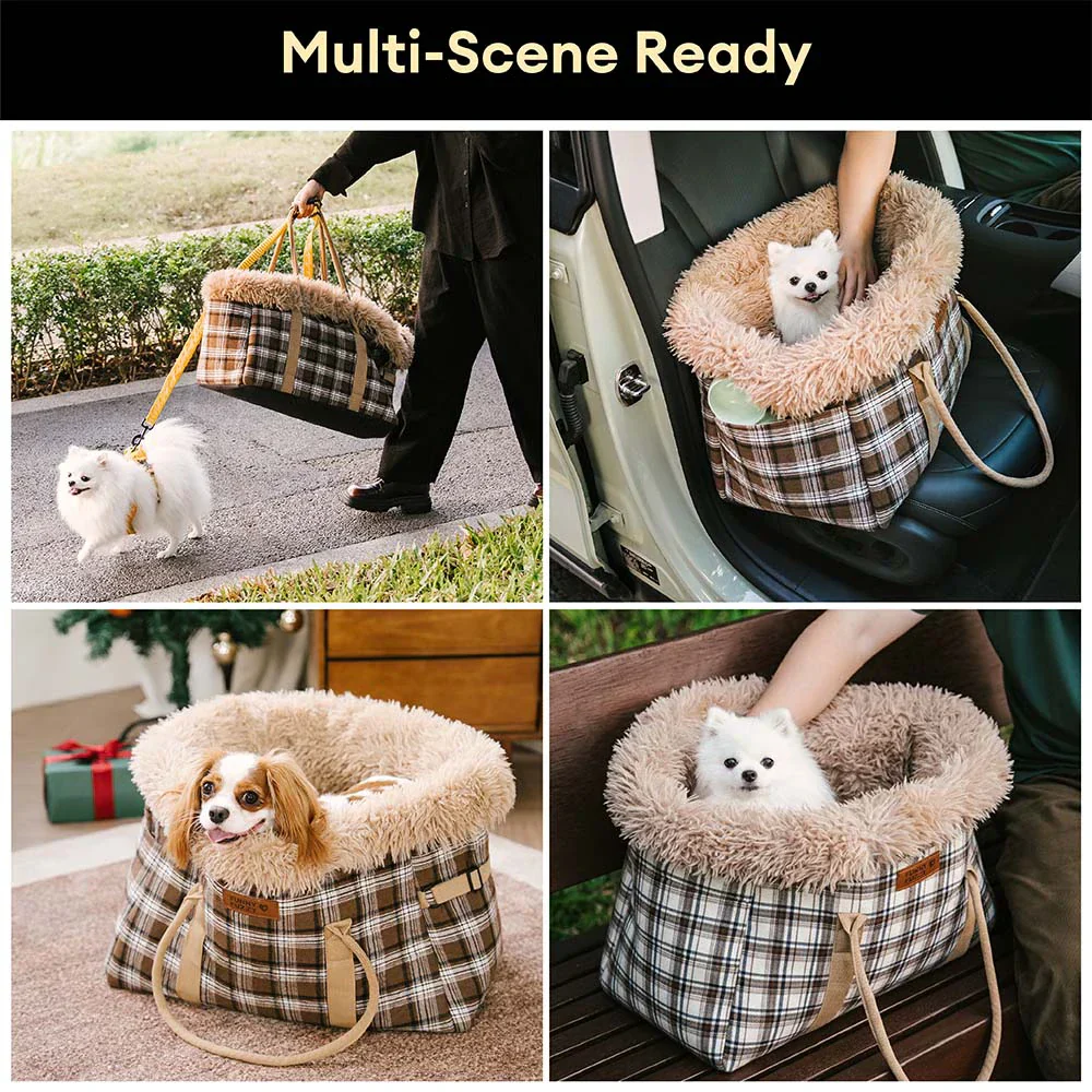 2 in 1 Large All-Season Pet Carrier and Dog Sleeping Bag - Voyager's Plaid - Image 7