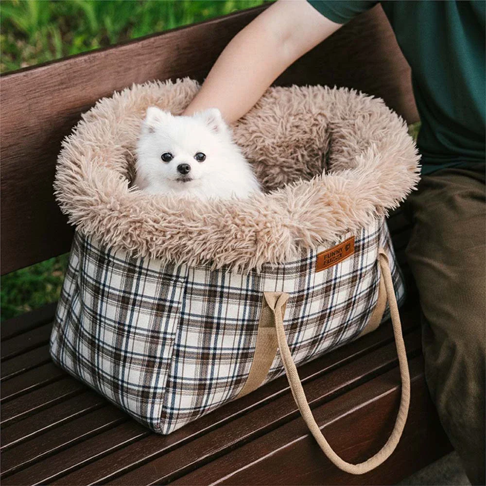 2 in 1 Large All-Season Pet Carrier and Dog Sleeping Bag - Voyager's Plaid - Image 9