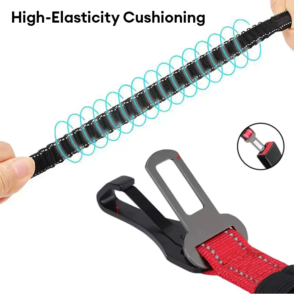 3 in 1 Dog Car Seat Belt Bungee With 360° Lockable Buckle & Hook Latch - Image 4