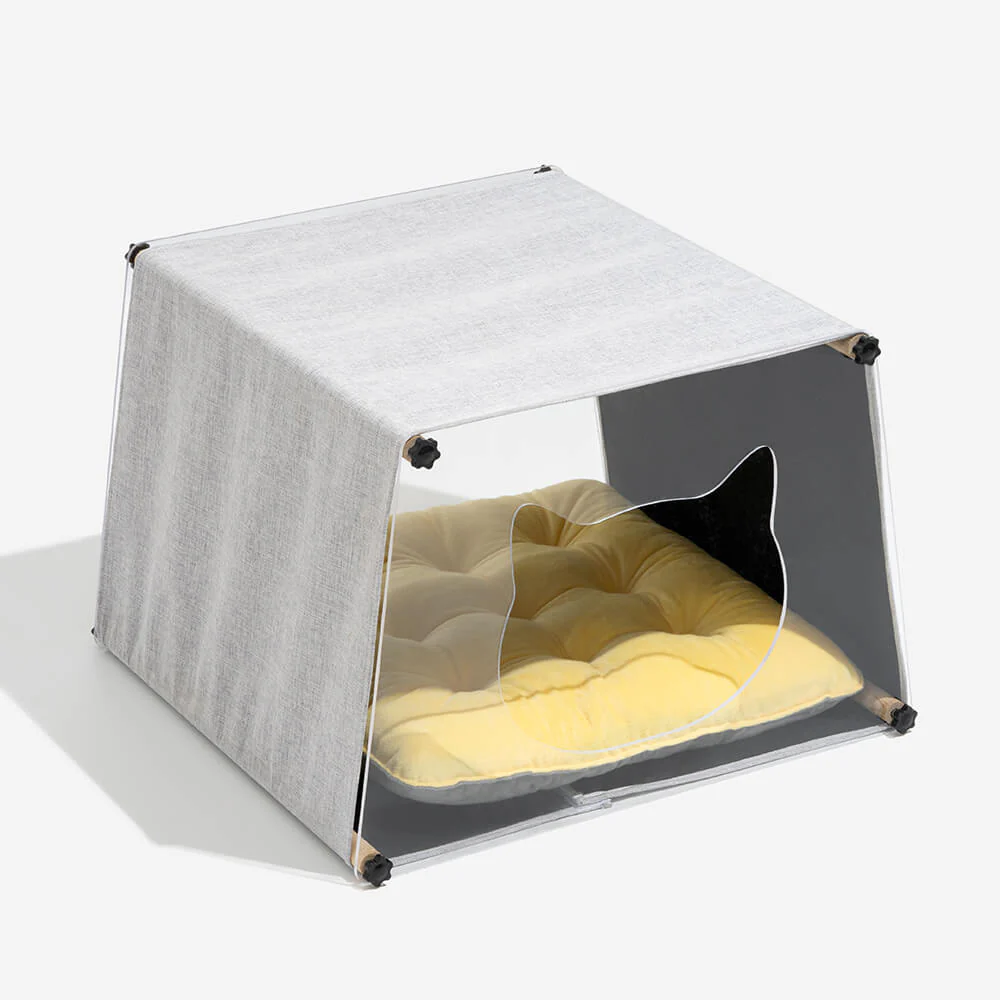 Acrylic Indoor Simple Solid Wood Structure Cat House - Image 2