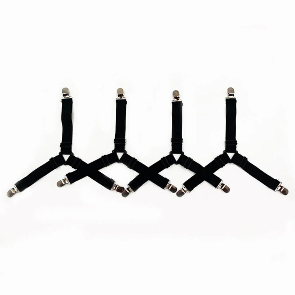 Adjustable Non-Slip Elastic Bed Sheet Straps with Metal Clips - Image 11