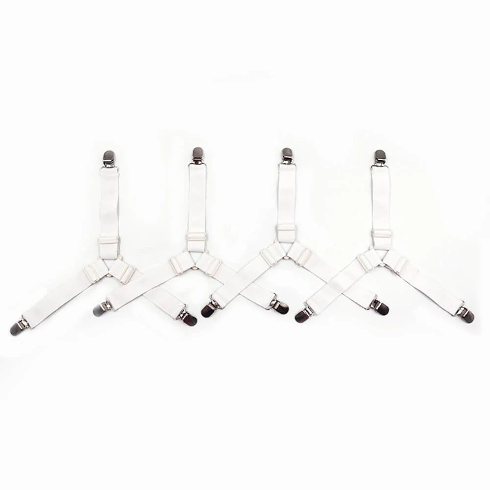 Adjustable Non-Slip Elastic Bed Sheet Straps with Metal Clips - Image 12