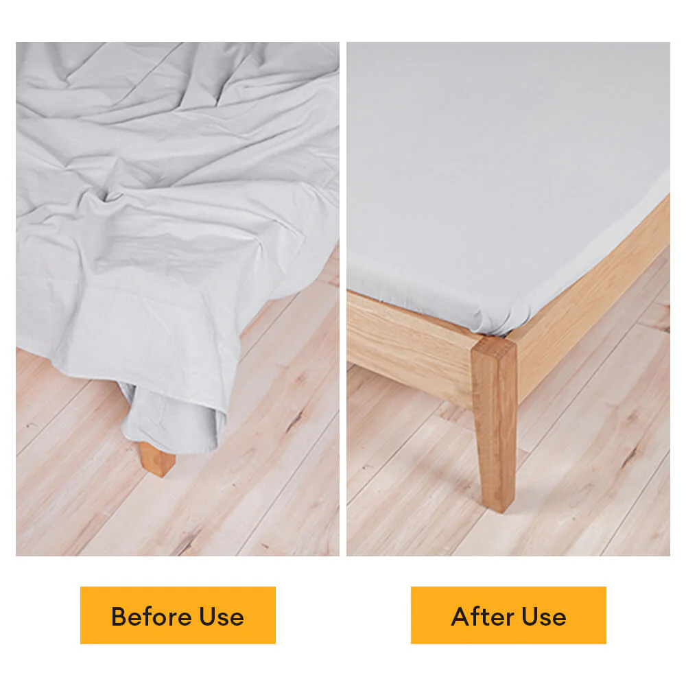 Adjustable Non-Slip Elastic Bed Sheet Straps with Metal Clips - Image 3