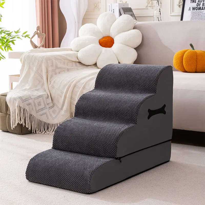Adjustable Non-Slip Washable Soft Dog Stairs with Gentle Ramp - Image 12