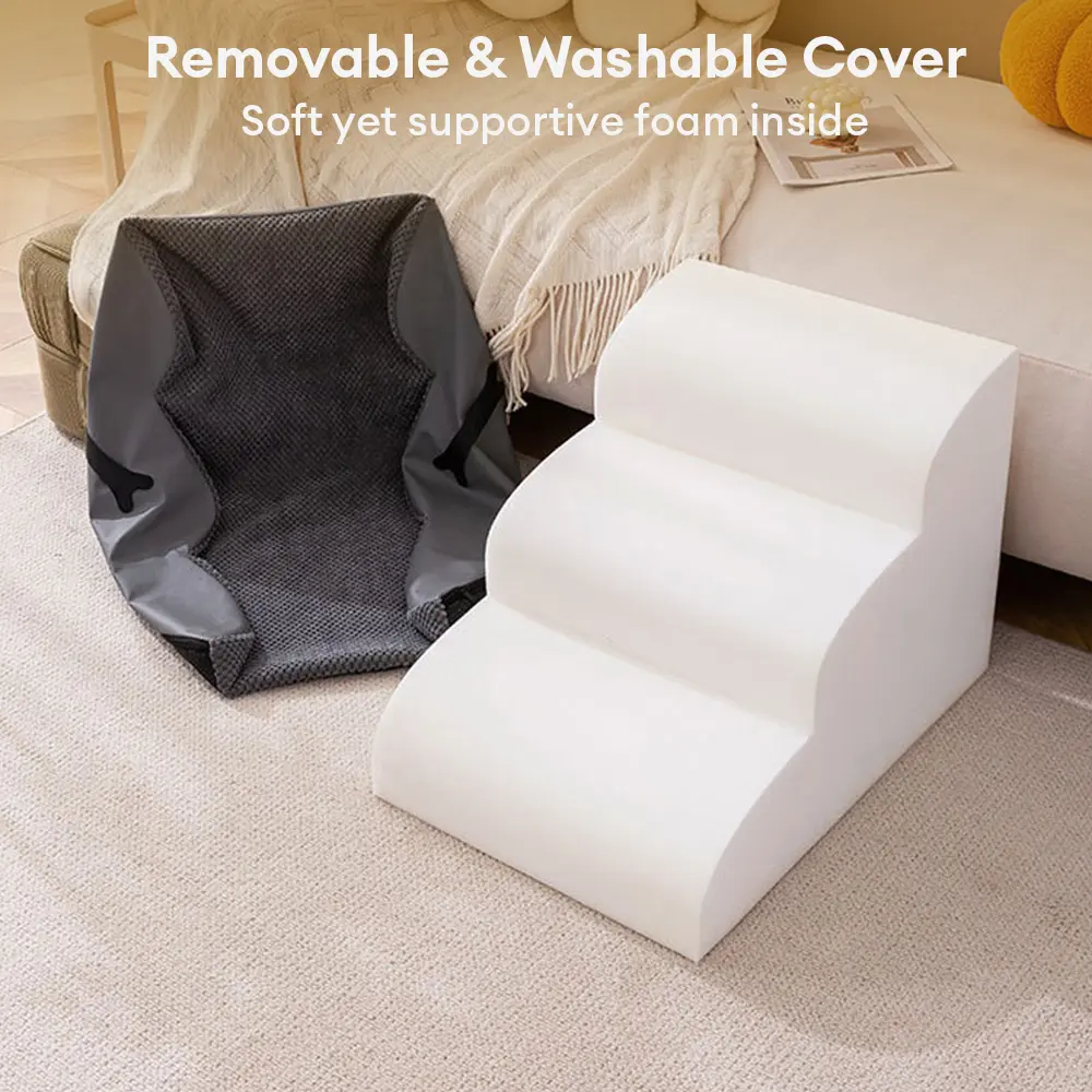 Adjustable Non-Slip Washable Soft Dog Stairs with Gentle Ramp - Image 4