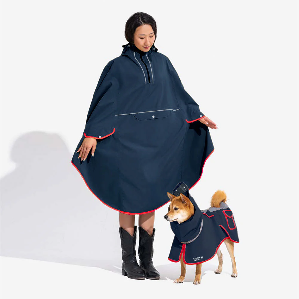 Adjustable Reflective Waterproof with Pocket Dog Human Matching Raincoat-Stay Dry - Image 25