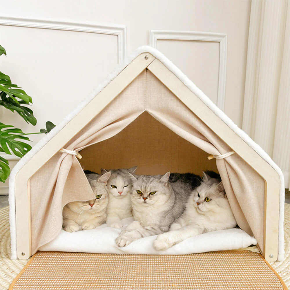 All-in-One Cat Tent with Scratching Roof and Cosy Sleeping Area - Image 3