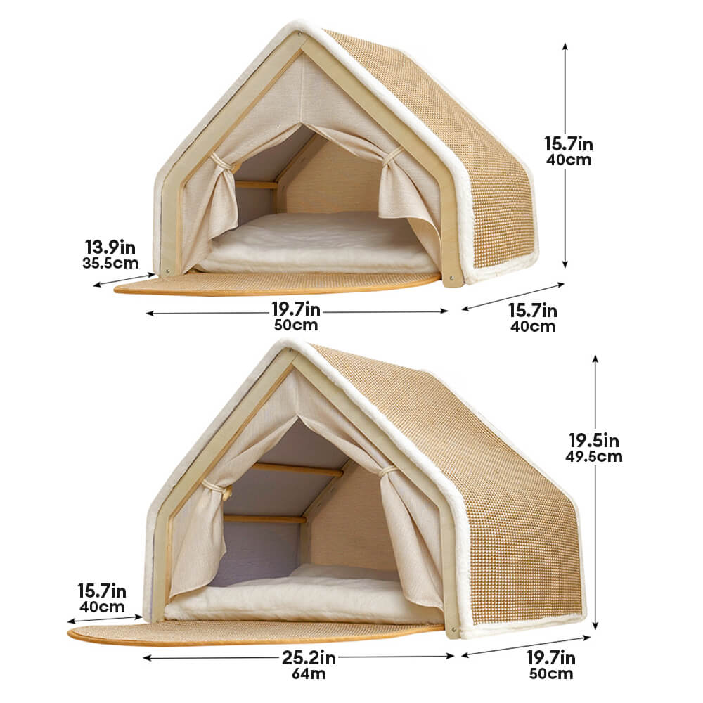 All-in-One Cat Tent with Scratching Roof and Cosy Sleeping Area - Image 9