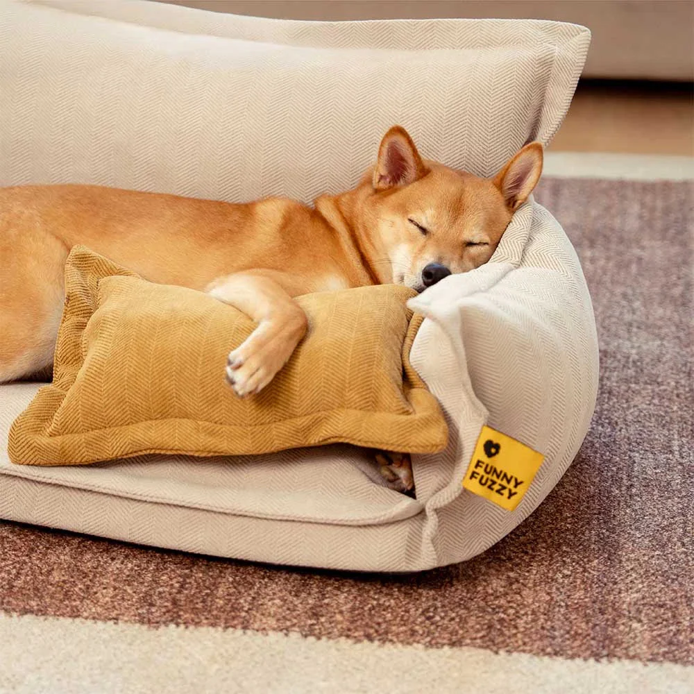 All-Season Chenille Dual-layer Removable Sponge Orthopedic Dog Bed With Pillow - Image 10