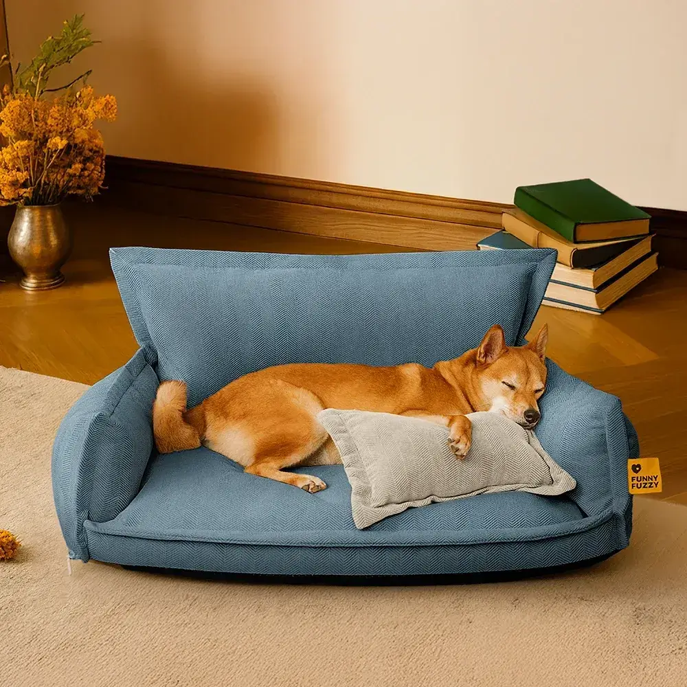 All-Season Chenille Dual-layer Removable Sponge Orthopedic Dog Bed With Pillow - Image 11