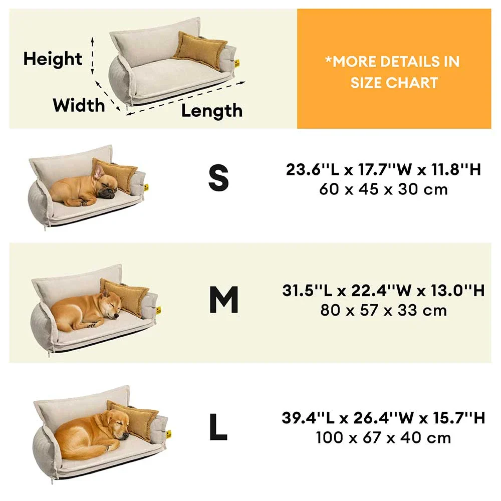 All-Season Chenille Dual-layer Removable Sponge Orthopedic Dog Bed With Pillow - Image 8