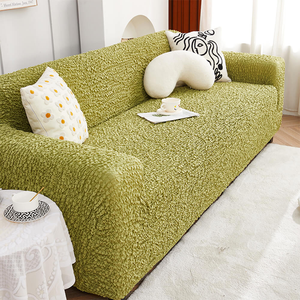 All-Season Cloud Bubble Textured Stretch Full-Cover Couch Cover - Image 10