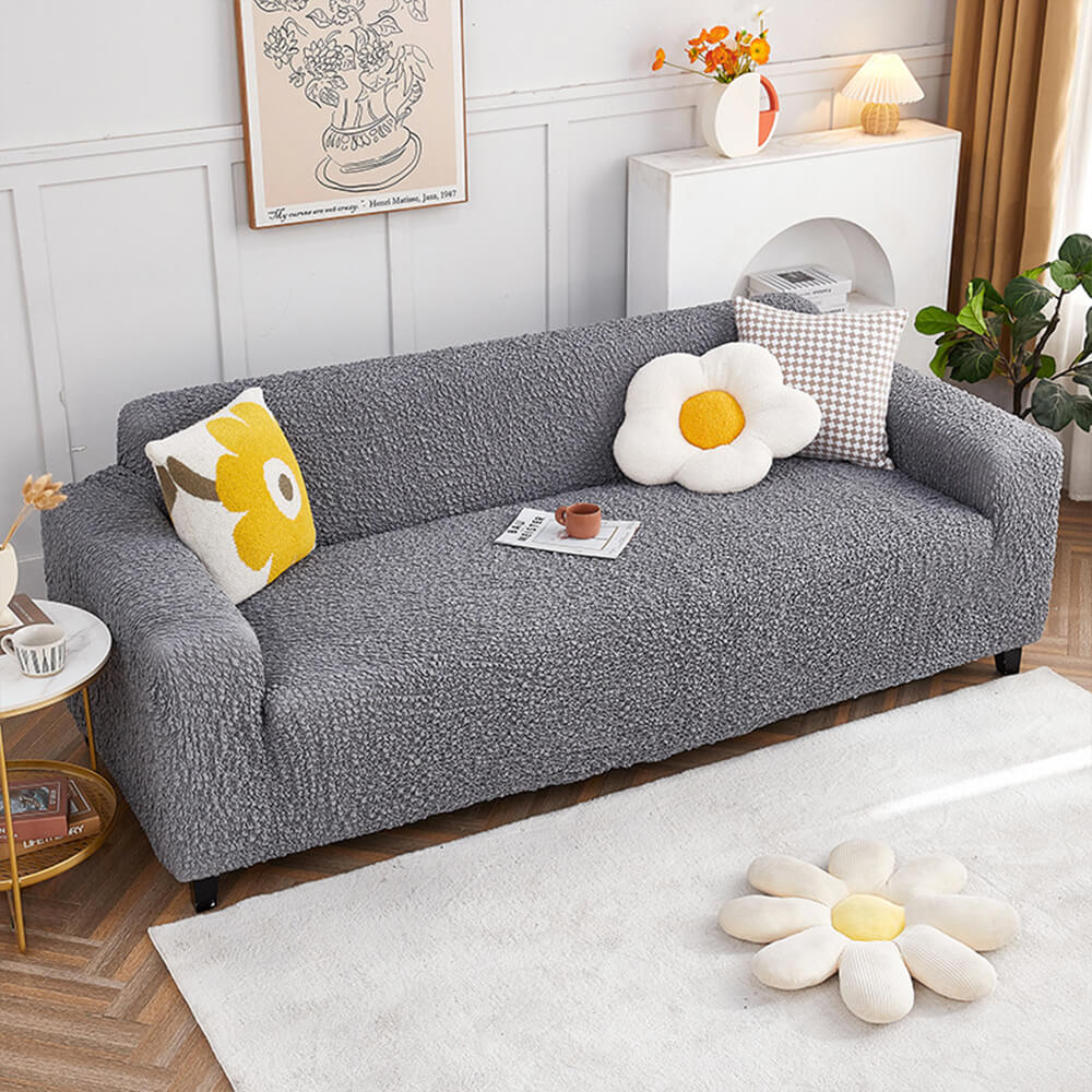All-Season Cloud Bubble Textured Stretch Full-Cover Couch Cover - Image 12