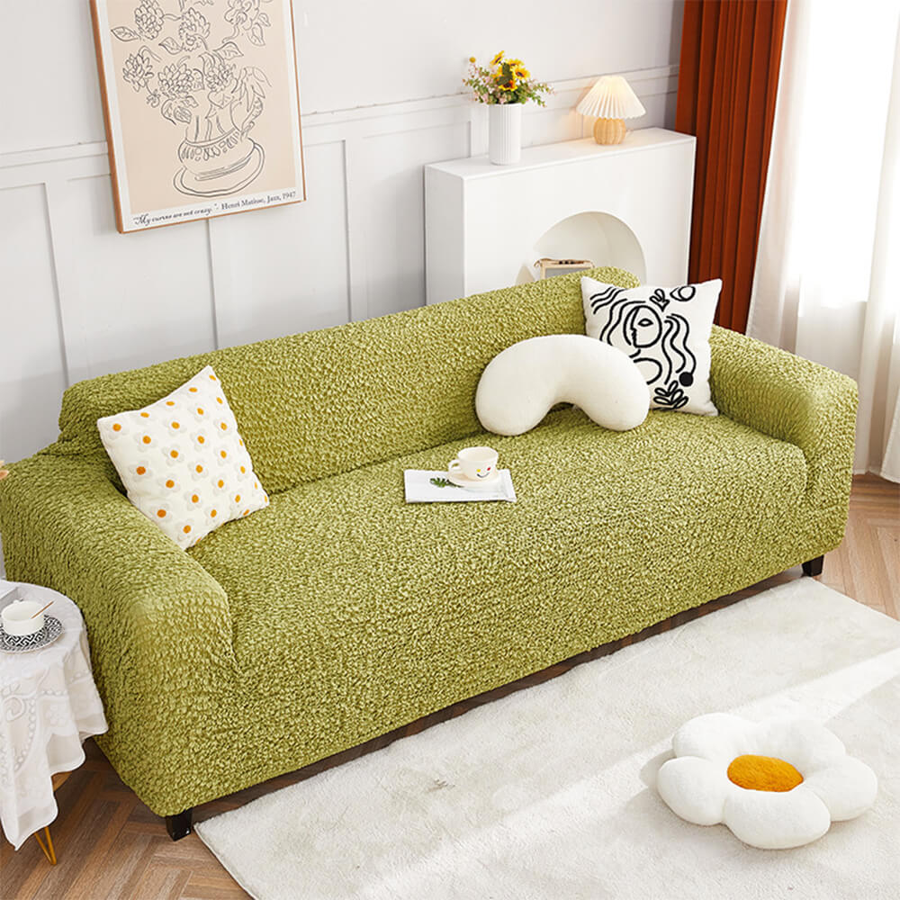 All-Season Cloud Bubble Textured Stretch Full-Cover Couch Cover - Image 16
