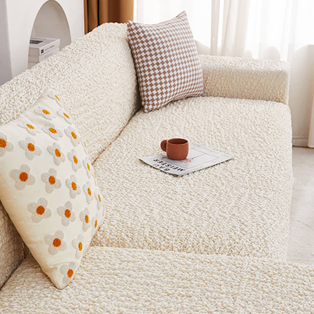 All-Season Cloud Bubble Textured Stretch Full-Cover Couch Cover - Image 5
