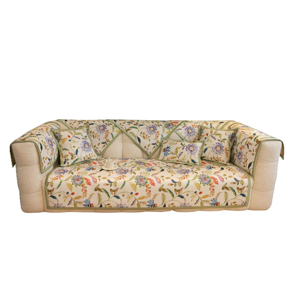 All-Season Cooling Pastoral Floral Couch Cover - Image 10