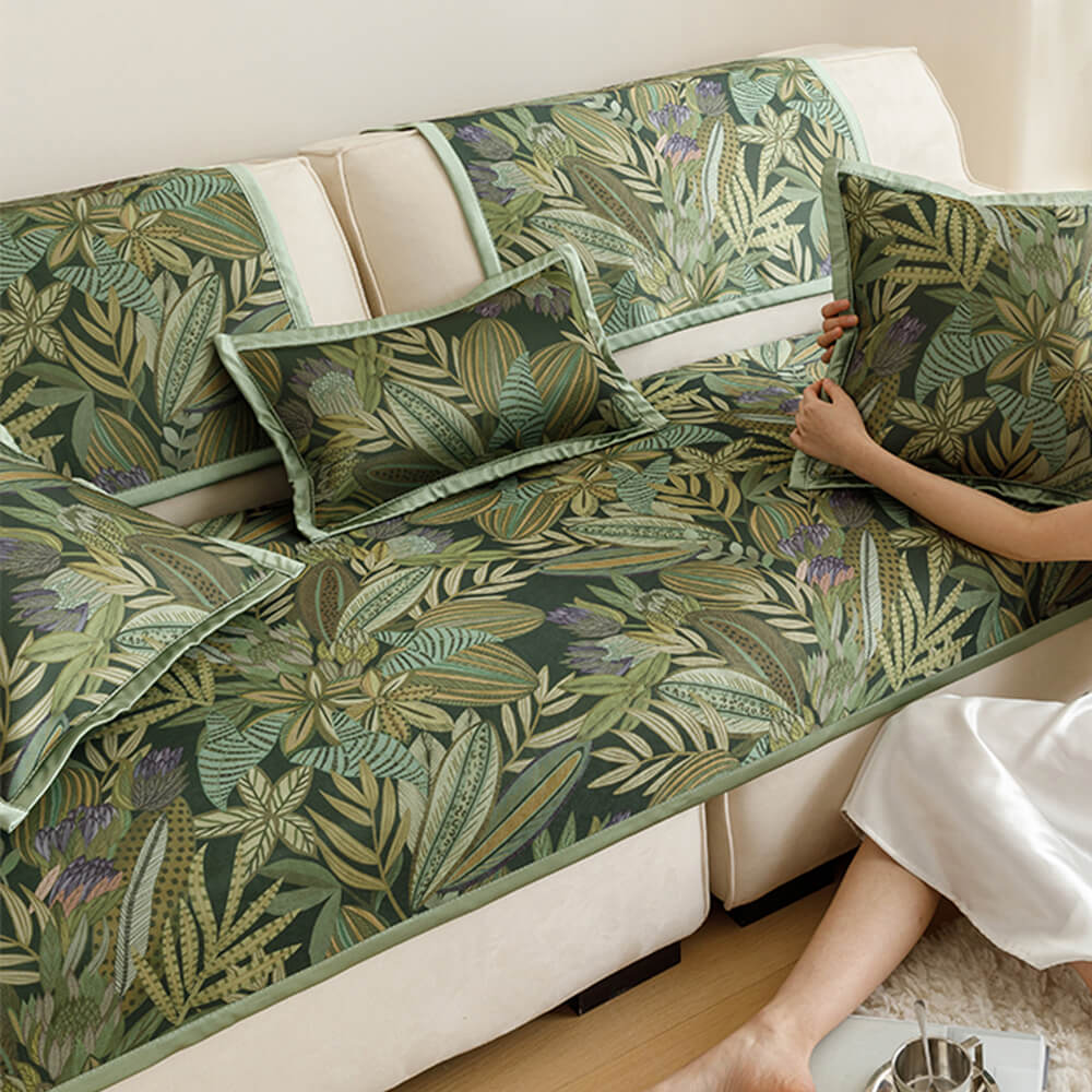 All-Season Cooling Pastoral Floral Couch Cover - Image 11