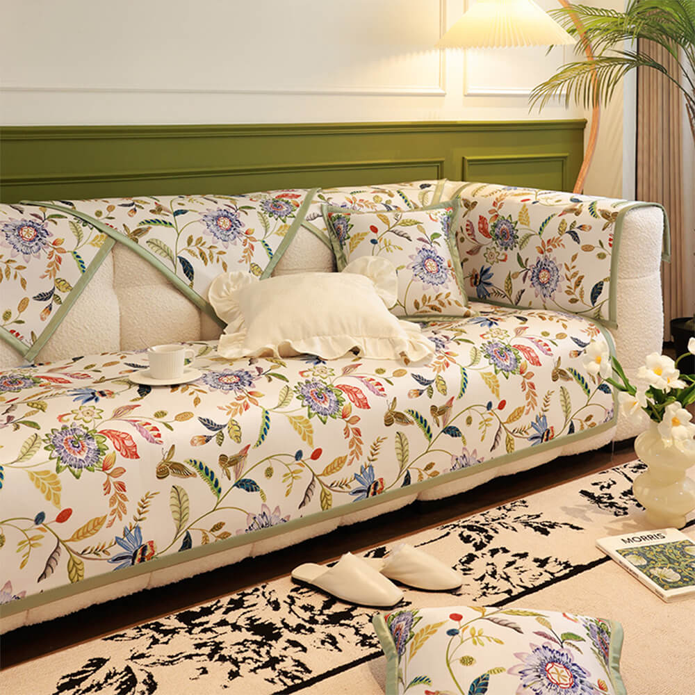 All-Season Cooling Pastoral Floral Couch Cover - Image 3