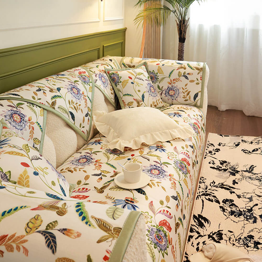 All-Season Cooling Pastoral Floral Couch Cover - Image 5