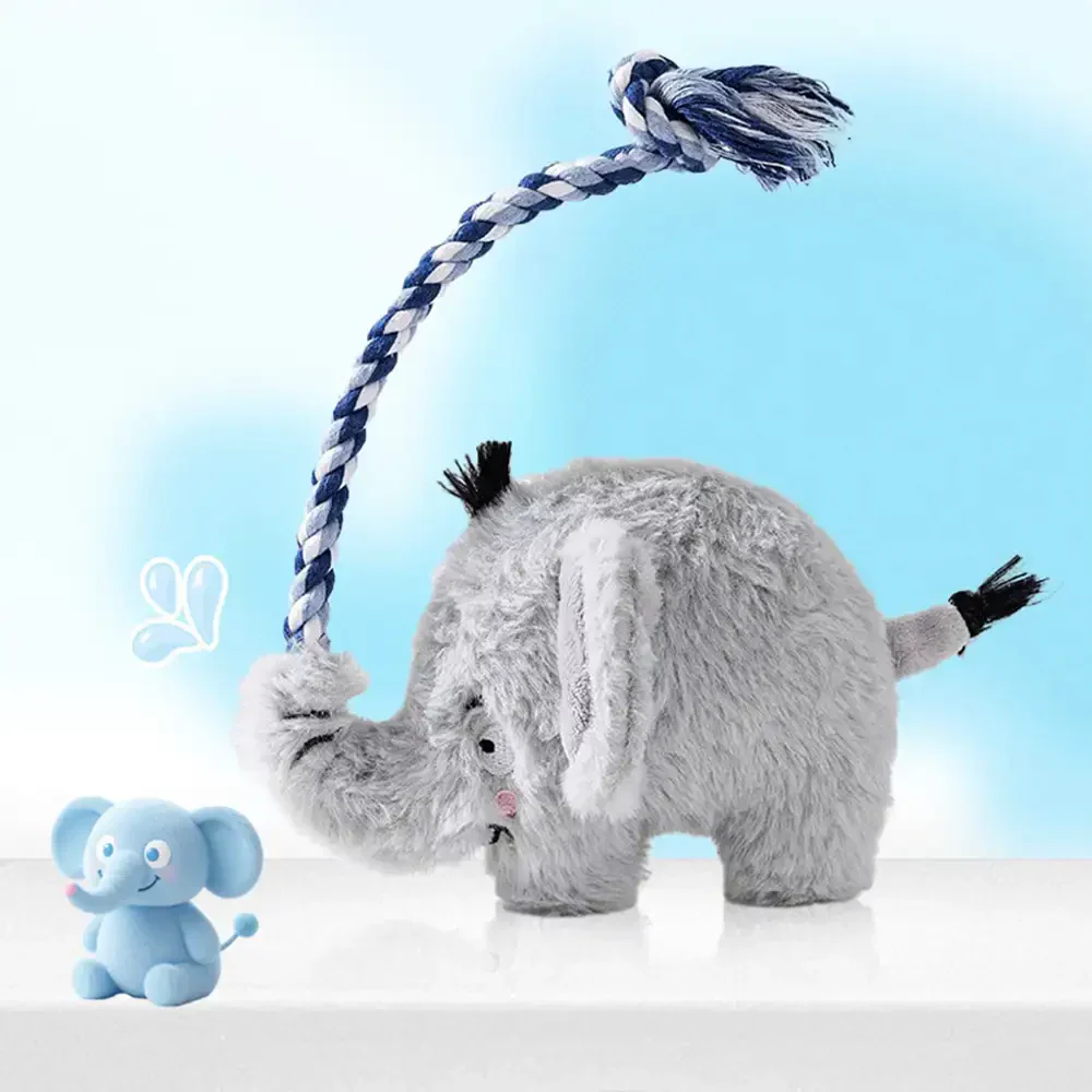 Animal Series Plush Squeak Dog Teething Toy - Image 11