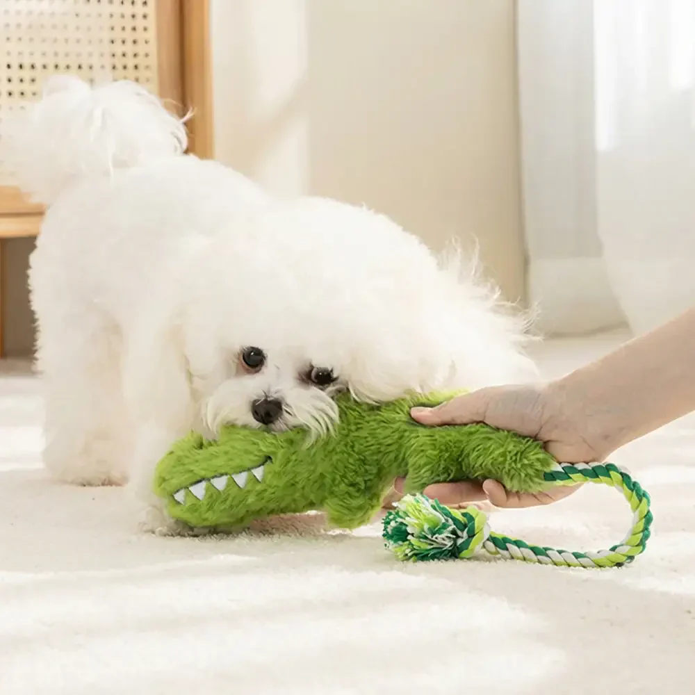 Animal Series Plush Squeak Dog Teething Toy - Image 4