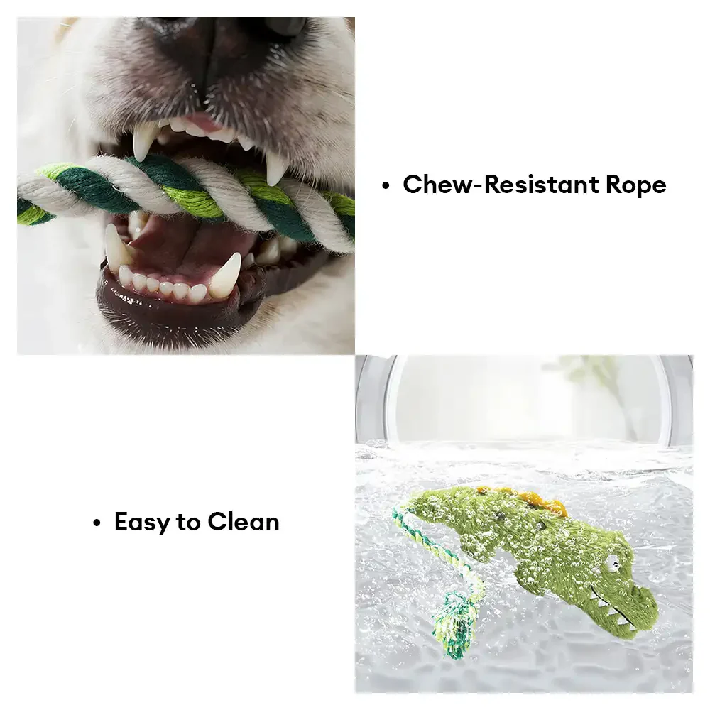 Animal Series Plush Squeak Dog Teething Toy - Image 7