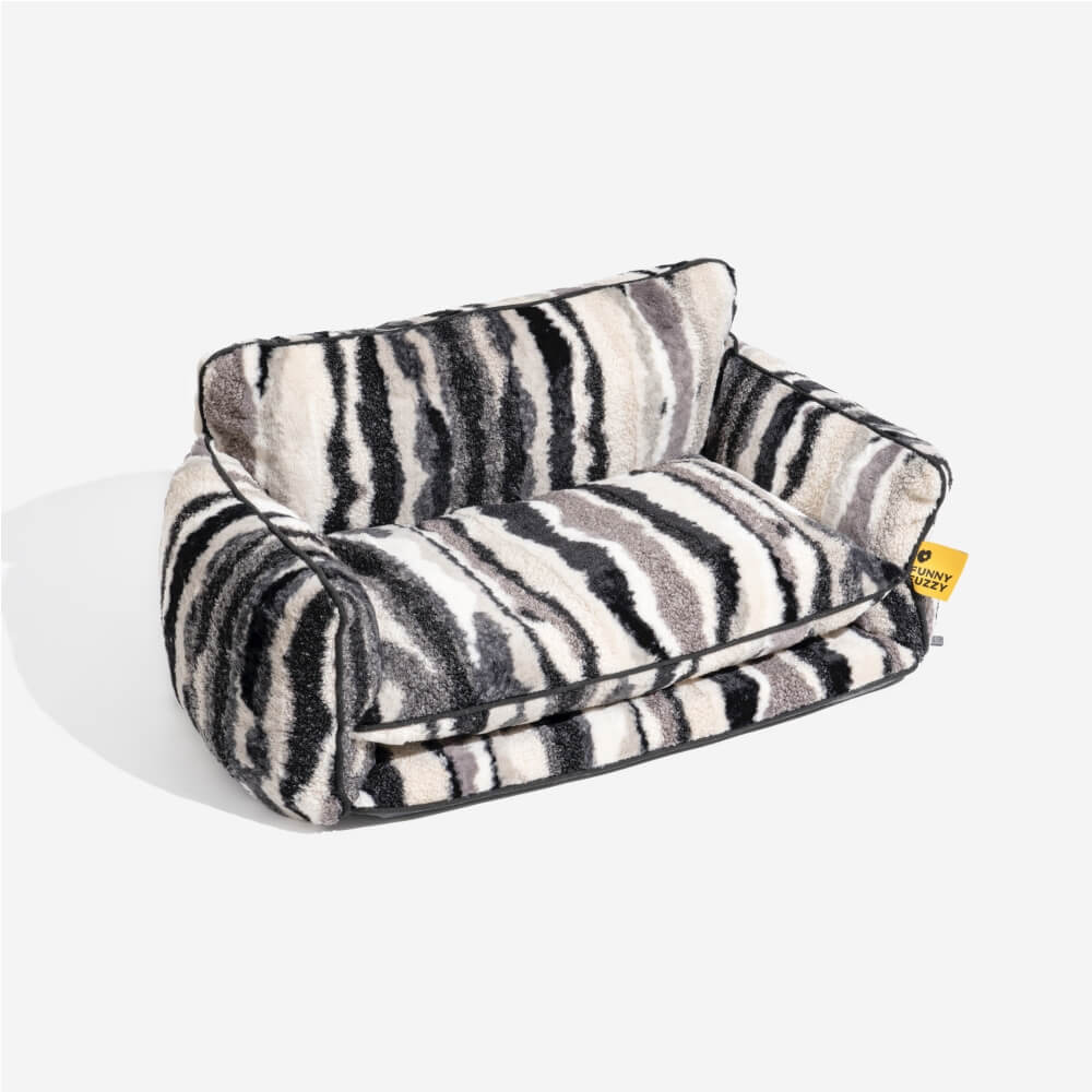 Bed Cover - Trendy Striped Faux Lambswool Double Layer Dog & Cat Sofa Bed - Image 16