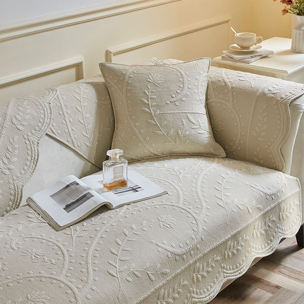 Boho Woven Textured Cotton Breathable Farmhouse Couch Cover - Image 2
