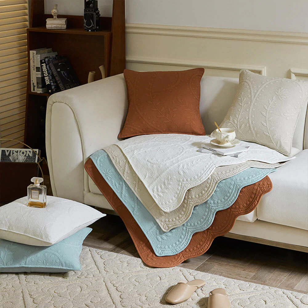 Boho Woven Textured Cotton Breathable Farmhouse Couch Cover - Image 4