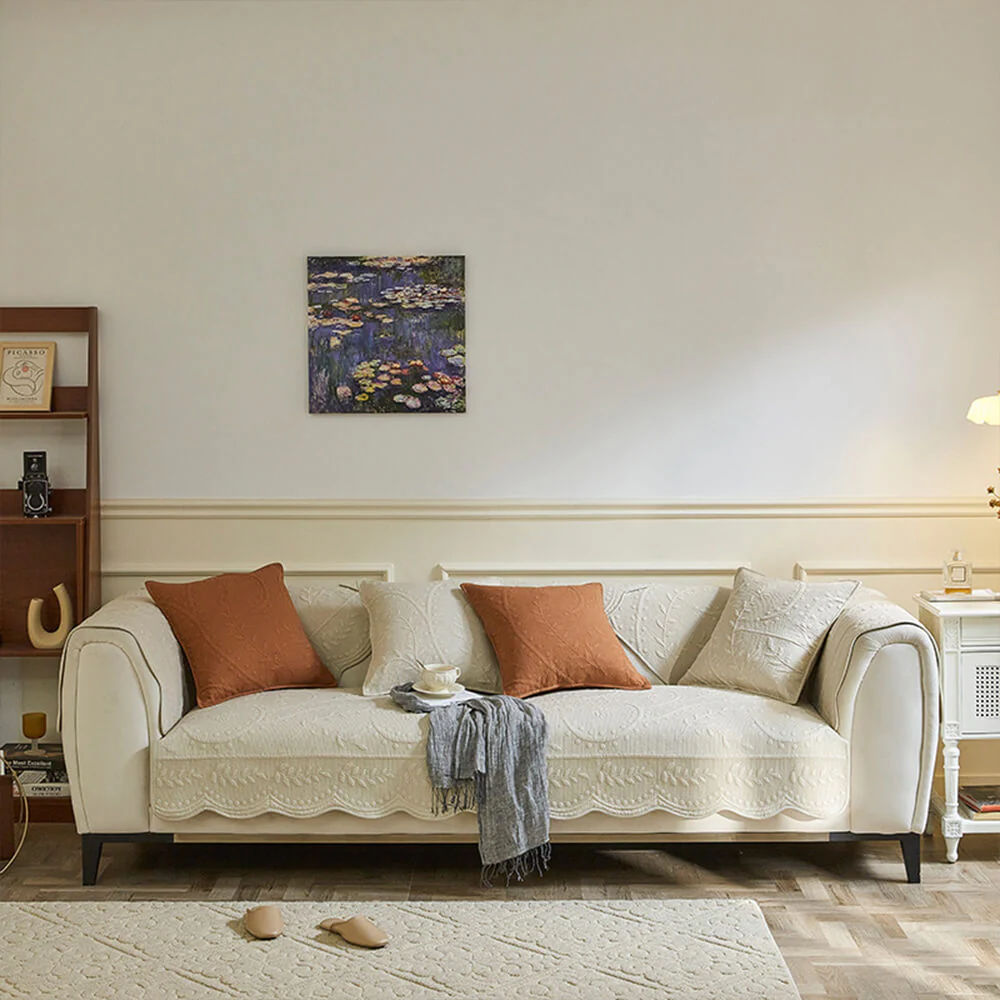 Boho Woven Textured Cotton Breathable Farmhouse Couch Cover - Image 6