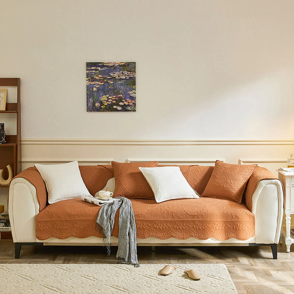 Boho Woven Textured Cotton Breathable Farmhouse Couch Cover - Image 7