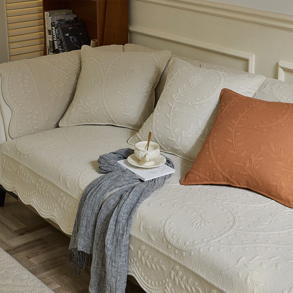 Boho Woven Textured Cotton Breathable Farmhouse Couch Cover - Image 8