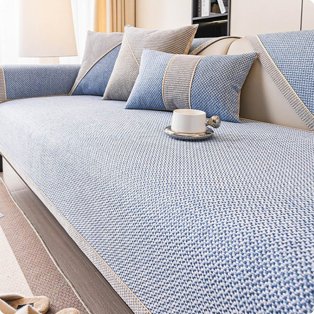 Breathable Woven Cotton Linen Non-Slip Couch Cover - Image 11