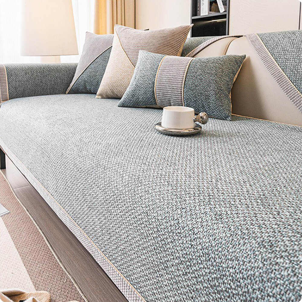Breathable Woven Cotton Linen Non-Slip Couch Cover - Image 12