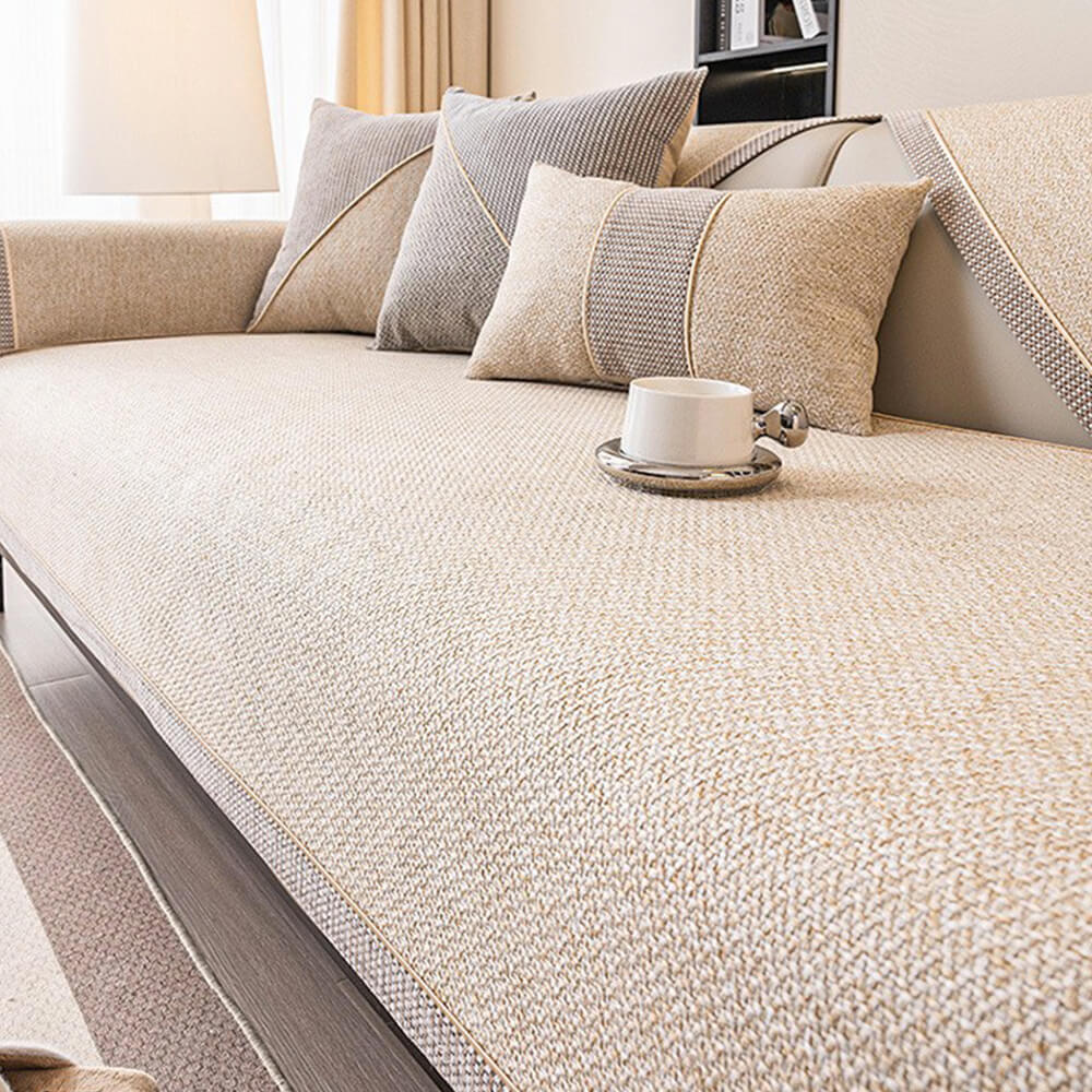 Breathable Woven Cotton Linen Non-Slip Couch Cover - Image 13