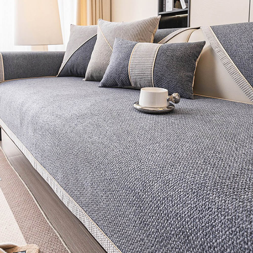 Breathable Woven Cotton Linen Non-Slip Couch Cover - Image 14