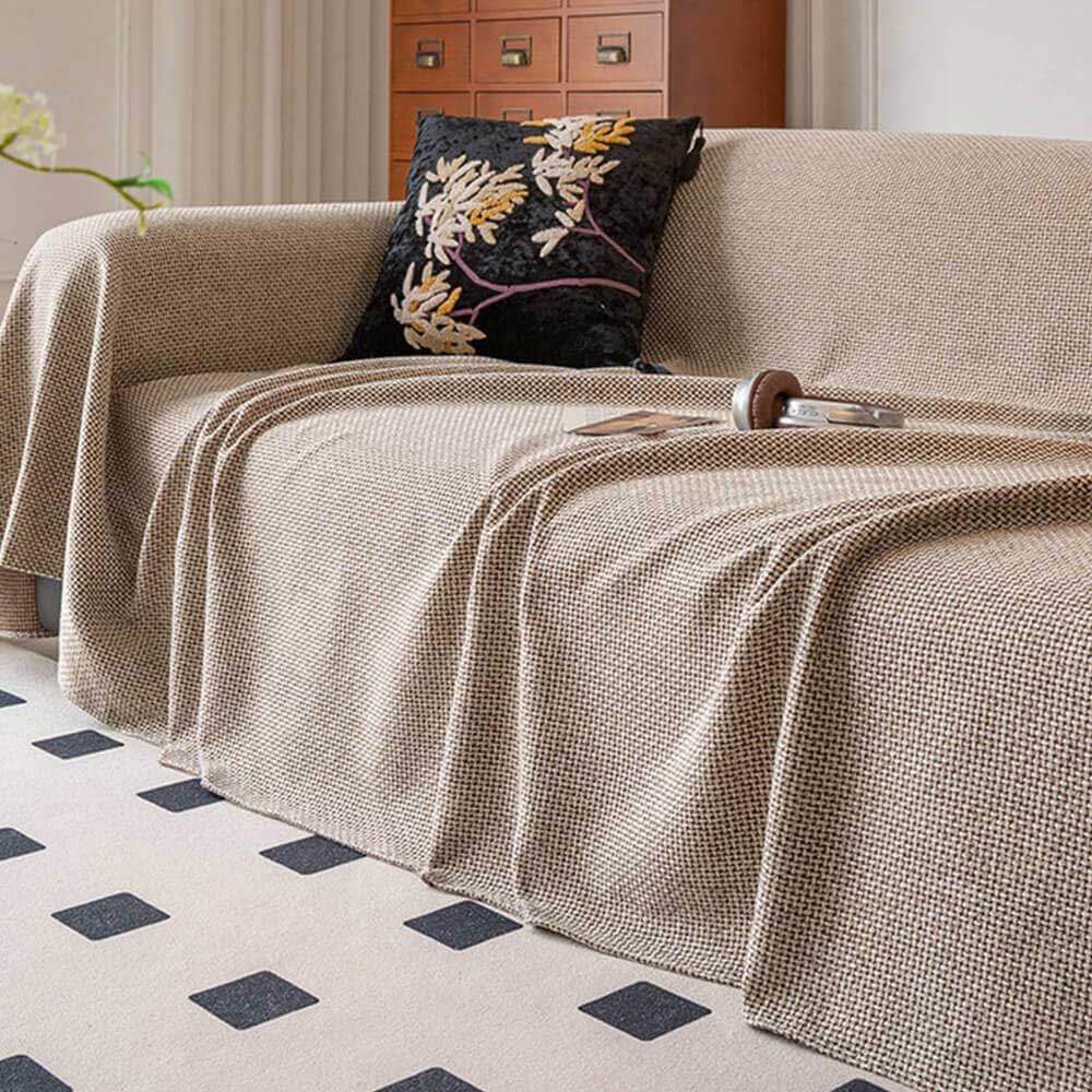 Breathable Woven Linen-Look Scratch-Resistant Throw Couch Cover - Image 7