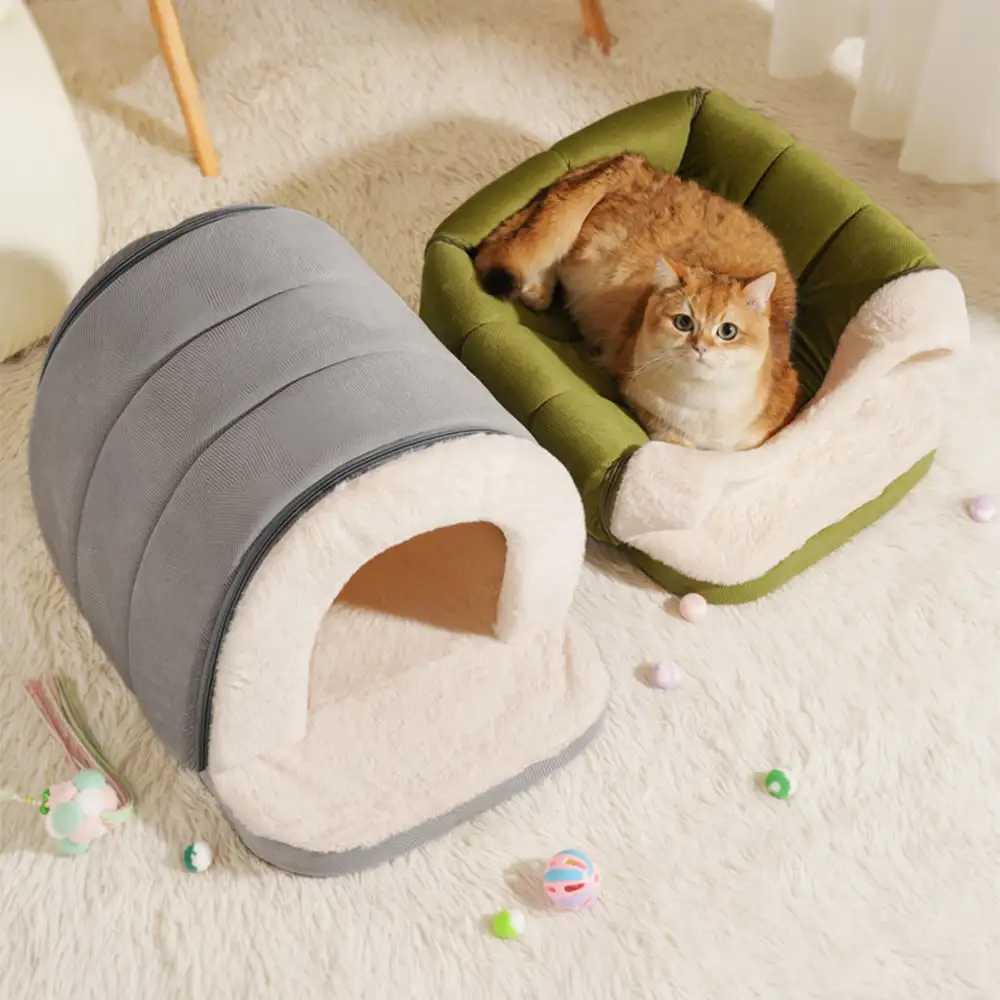 Cave-Style Warm Deep Sleeping Snug Cat Cave Dog House - Image 4