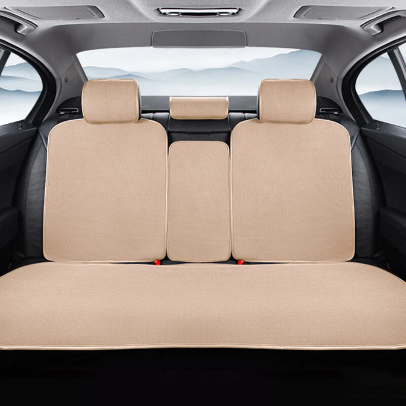 Chenille Anti-scratch Breathable Seat Protective Front Car Seat Cover Full Set - Image 6