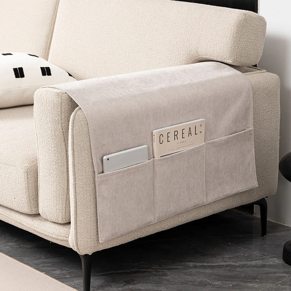 Chenille Anti-Scratch Sofa Armrest Cover Magazine Holder - Image 6