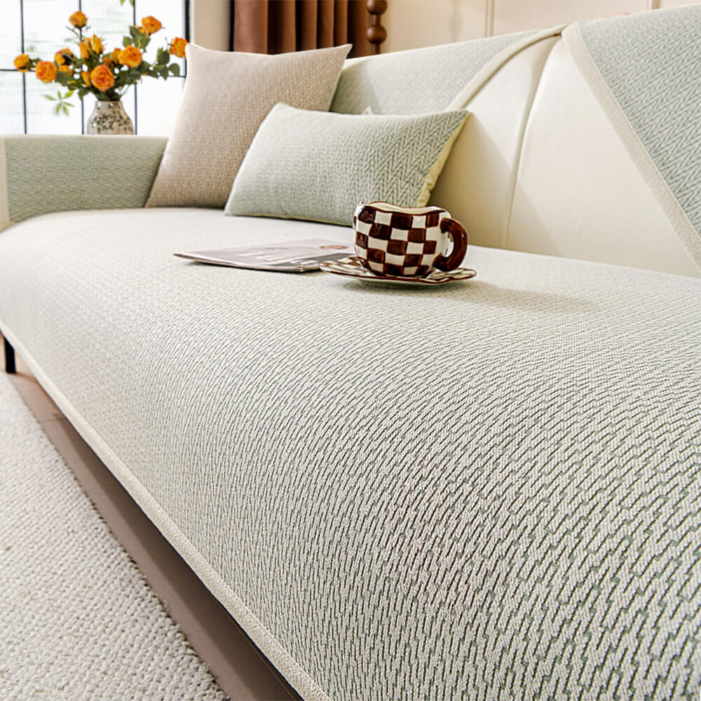 Chenille Minimalist Anti-Slip Fabric with Cat Scratch-Resistant Design Couch Cover - Image 10