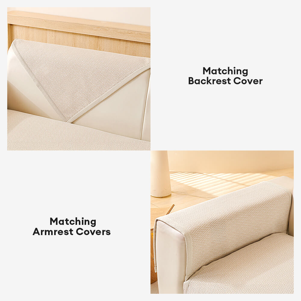 Chenille Minimalist Anti-Slip Fabric with Cat Scratch-Resistant Design Couch Cover - Image 7