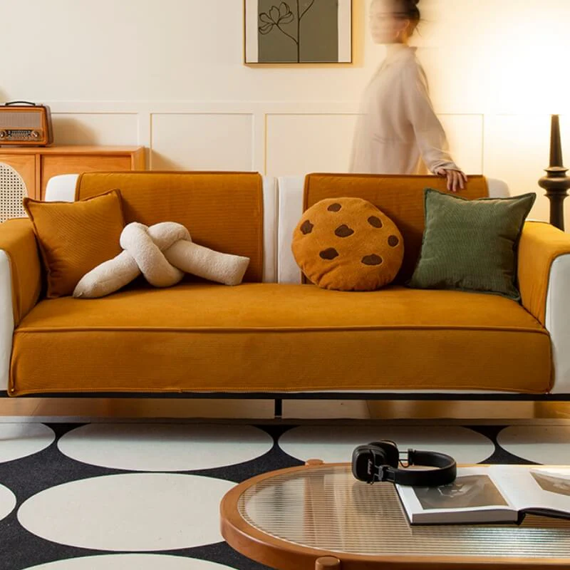 Chic Corduroy Furniture Protector Anti-slip Couch Cover - Image 11