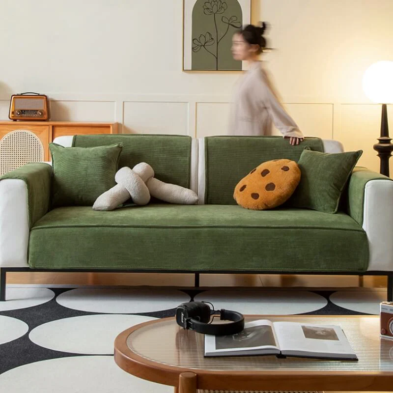 Chic Corduroy Furniture Protector Anti-slip Couch Cover - Image 8