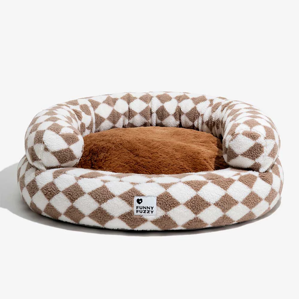 Classic Argyle Washable Bolster Donut Dog Bed - Cosy Haven - Image 17