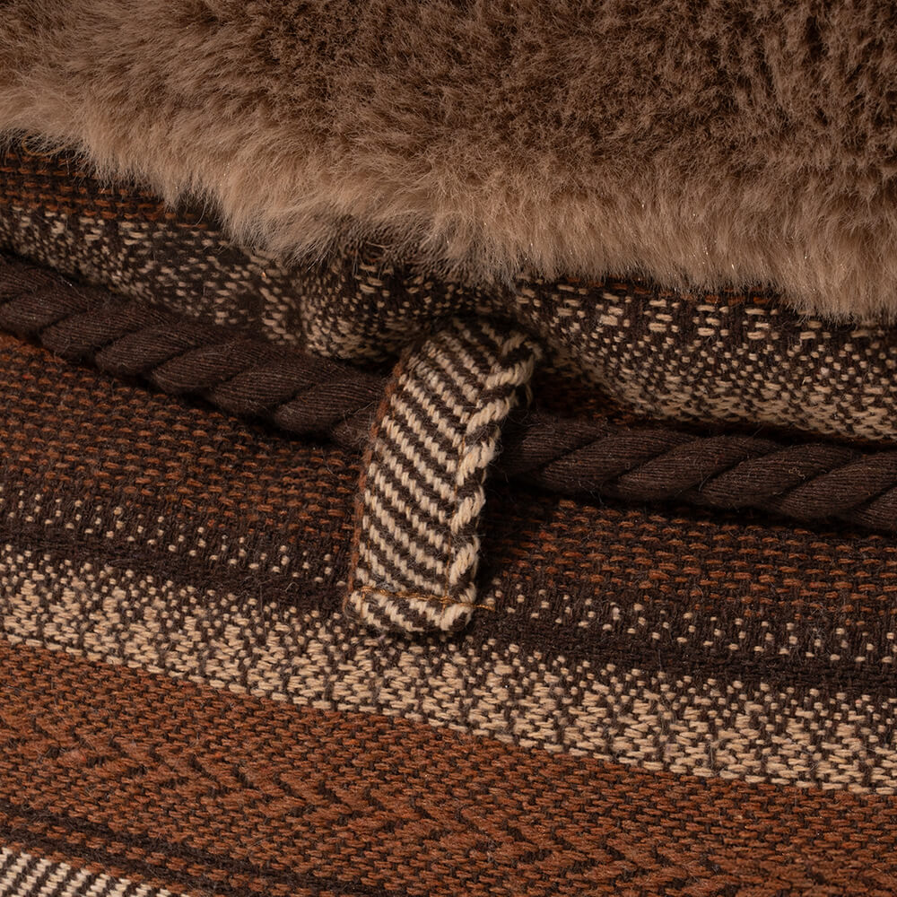 Classic Jacquard Plush Donut Dog Bed - Snuggle Den - Image 18