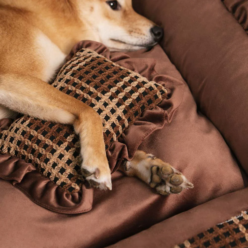 Classic Luxury Floral Washable Cosy Bolster Dog Pillow Bed- Bliss Napper - Image 3